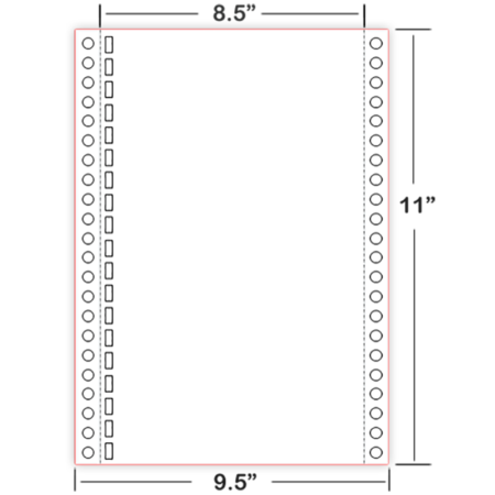 8X11 19-hole continuous Feed Braille paper